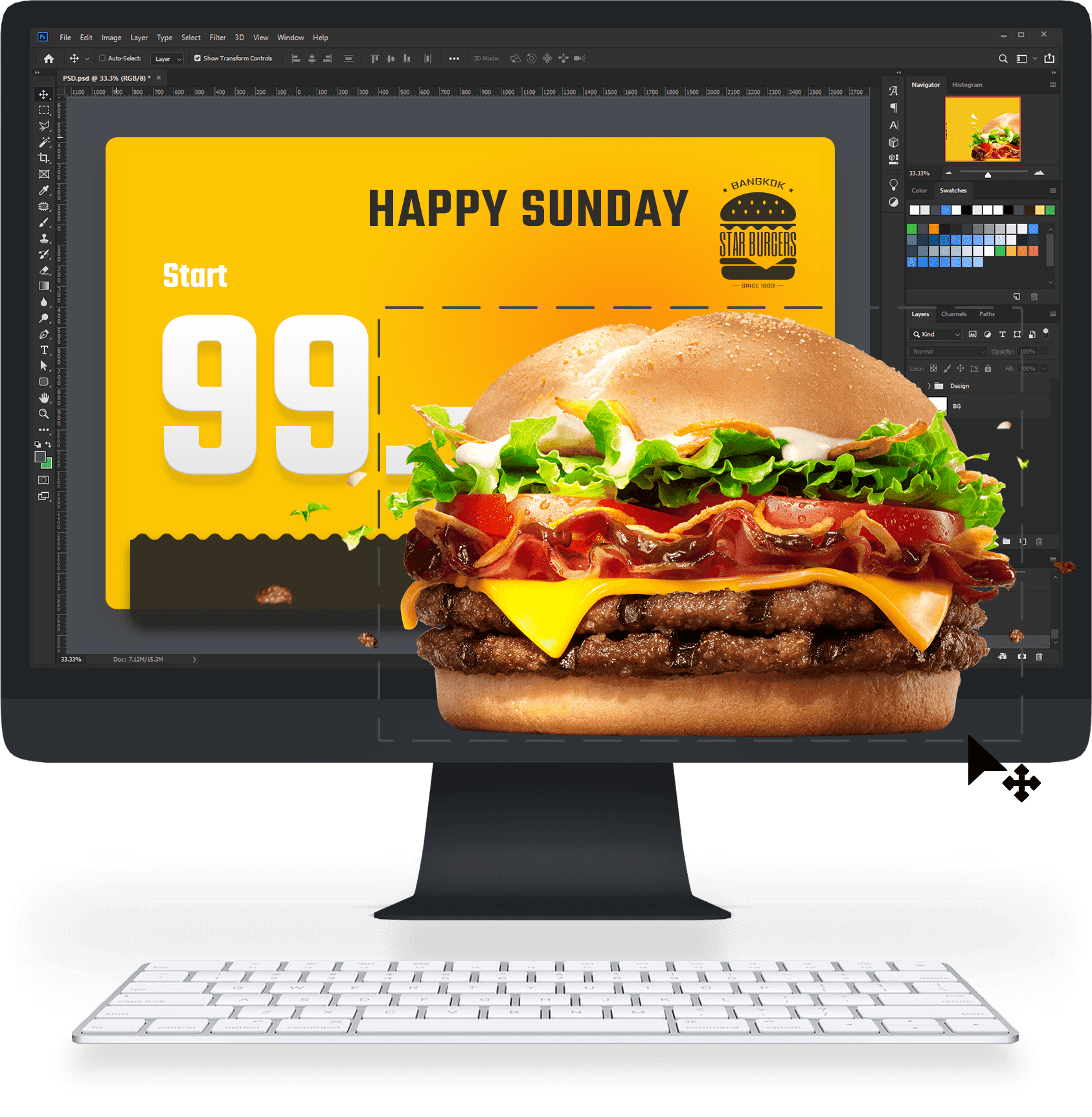 image on green background