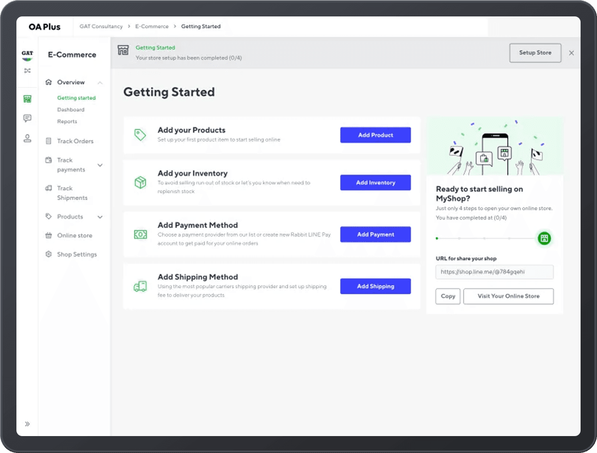 LINE MyShop Interface